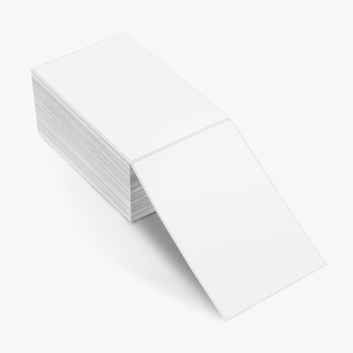 100mm x 150mm thermal fanfold labels, perfect for shipping labels for PostNL, DHL, UPS, and DPD. High quality, strong adhesive, and compatible with label printers.